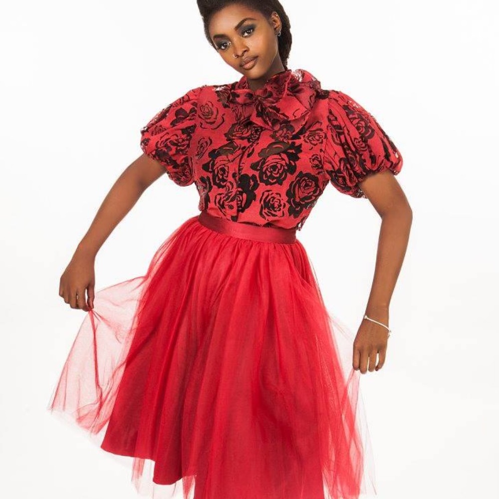 Tulle skirts (red lining with red underskirt)